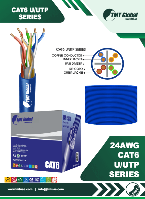 6X148BPB 24AWG 4PAIR CAT6 UUTP CABLE 305M
