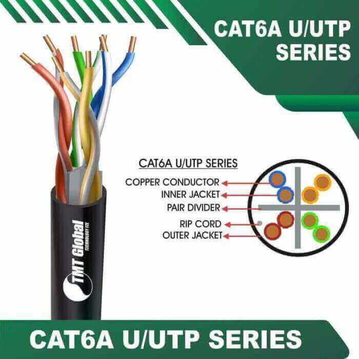 elv cable,tmt global,tmt,fahad cables industry fze,ethernet Cat6a 23awg 4 twisted pair U-UTP Data Cable 305m