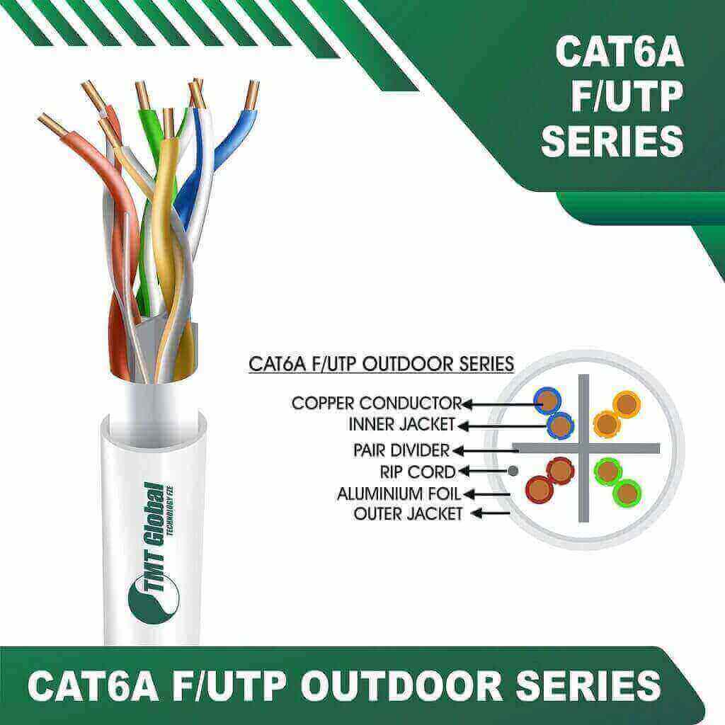 Cat6a 23awg 4 twisted pair F-UTP Bulk Cable 305m