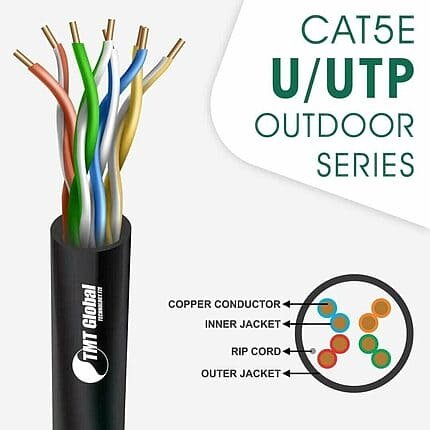 CAT5e U/UTP PE Outdoor Network Cable 24 AWG 4 Pair 305 m – 5X145BOK