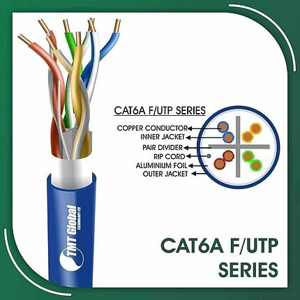 Cat6a f utp cable 6axx2b PVC 23 awg 4 pair 305m