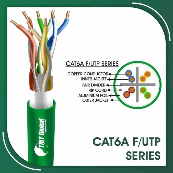 Cat6a f utp cable 6axx2b PVC 23 awg 4 pair 305m