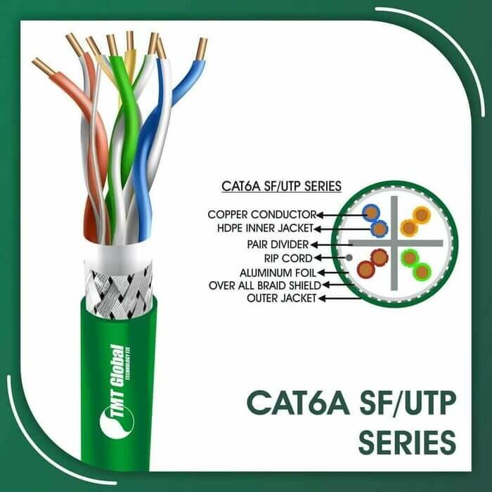 Cat6a sf utp outdoor cable pe 23 awg 4 pair 305m 6axx7b