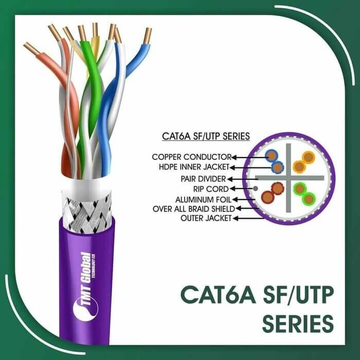 Cat6a sf utp outdoor cable pe 23 awg 4 pair 305m 6axx7b
