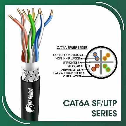 Cat6a sf utp outdoor cable pe 23 awg 4 pair 305m 6axx7b Series