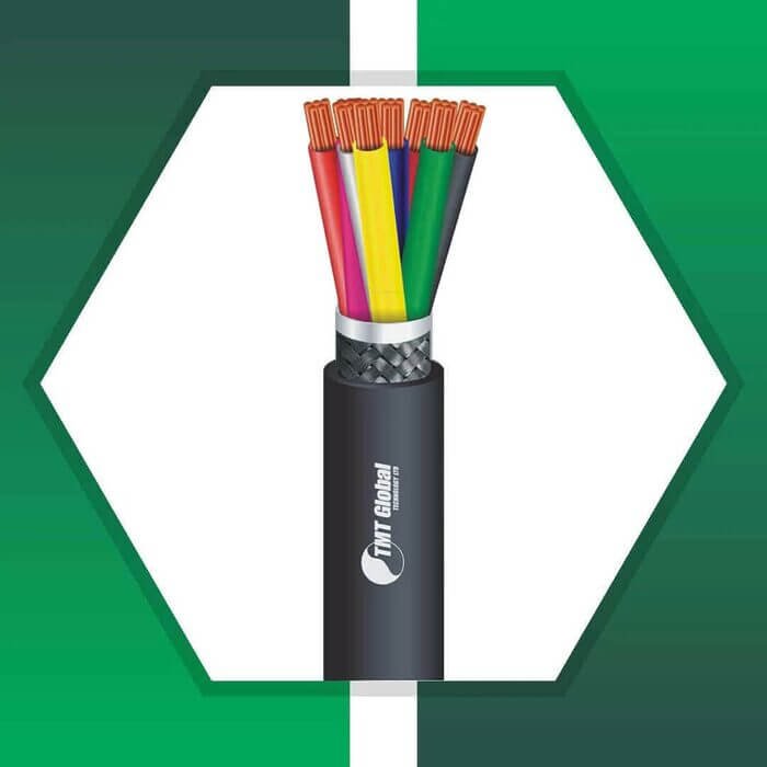 8 core control cable braid shielded PE outdoor 10 to 24 awg
