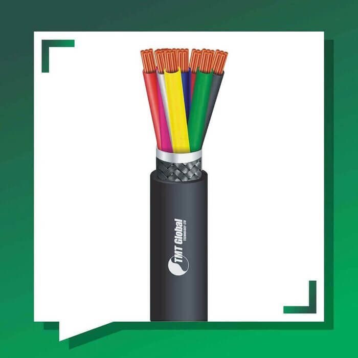 8 core control cable braid shielded PE outdoor 10 to 24 awg
