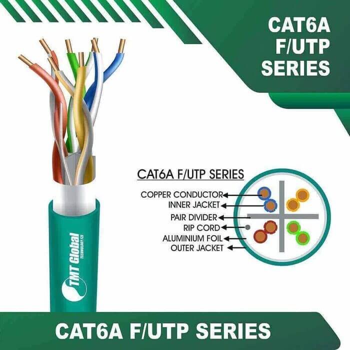 Cat6a sf utp 6axx6m LSZH Cable 23 awg 4 pair 305m
