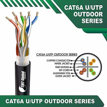 Cat6a f utp 6axx6m PE Outdoor Cable 23 awg 4 pair 305m
