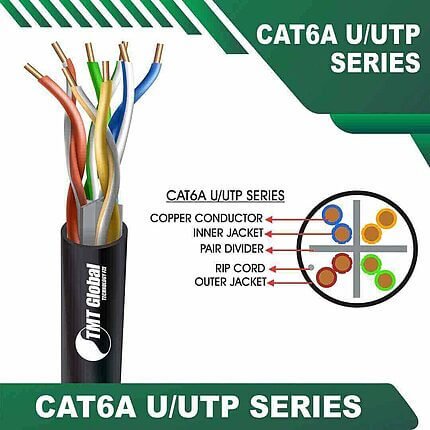 Cat6a U utp cable 6axx2b PE Outdoor 23 awg 4 pair 305m Cat6a 23 awg 4 pair 305m PE Outdoor ethernet Cable Cat6a u utp cable pe outdoor 23 awg 4 pair 305m 6axx7b Series Cat6a U utp cable 6axx5b PE Outdoor 23 awg 4 pair 305m