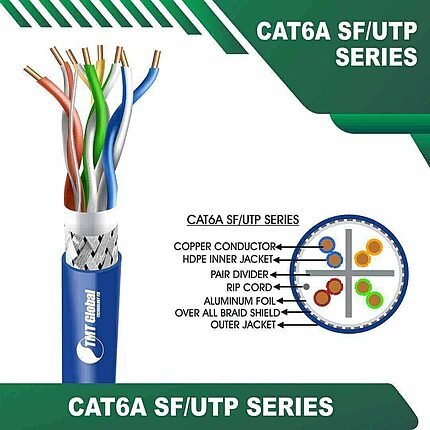 Cat6a sf utp 6axx6m LSZH Cable 23 awg 4 pair 305m Cat6a sf utp 6axx6m pvc Cable 23 awg 4 pair 305m