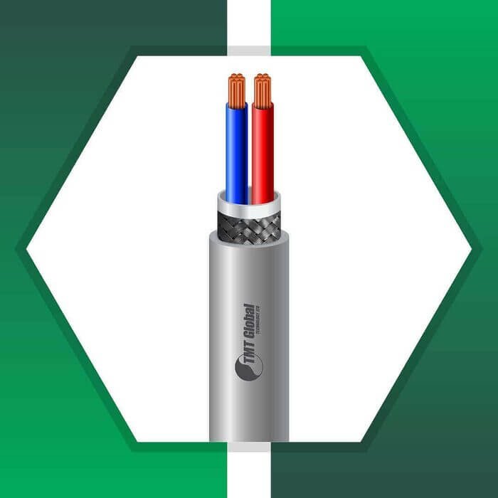 2 core Alarm cable braid shielded 16 to 24 awg 305m