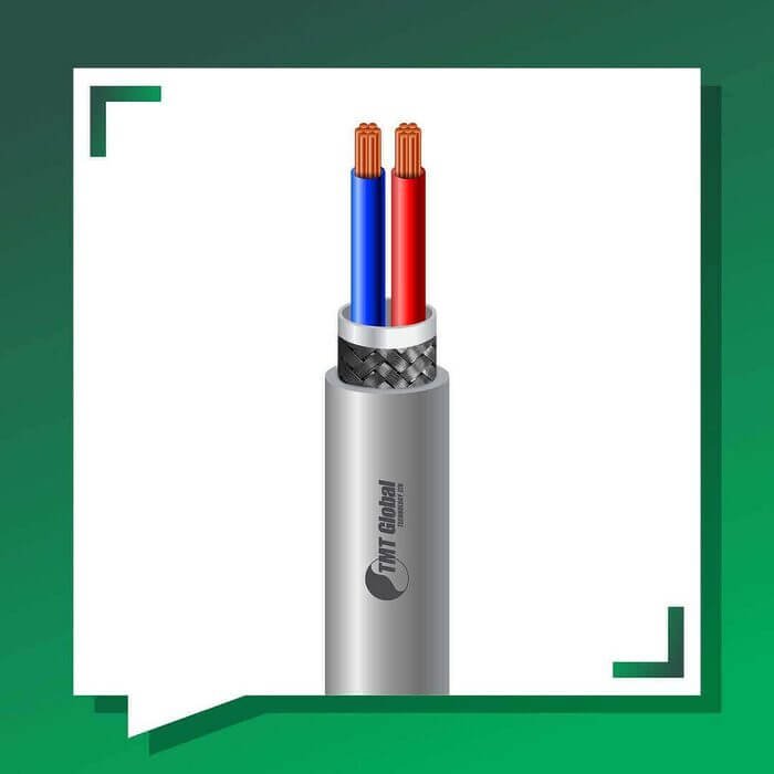 2 core Alarm cable braid shielded 16 to 24 awg 305m