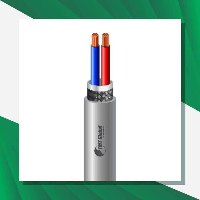 2 core Alarm cable braid shielded 16 to 24 awg 305m