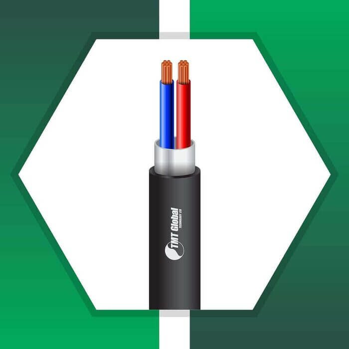 2 core Alarm cable shielded outdoor 16 to 24 awg 305m