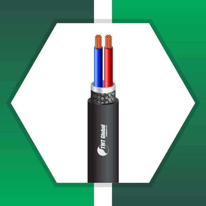 2 core Alarm cable braid shielded PE outdoor 16 to 24 awg 305m