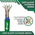 Cat6 dj utp 6xxx6m PE+PVC Outdoor Cable 23 awg 4 pair