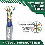 Cat6 dj utp 6xxx6m PE+PVC Outdoor Cable 23 awg 4 pair
