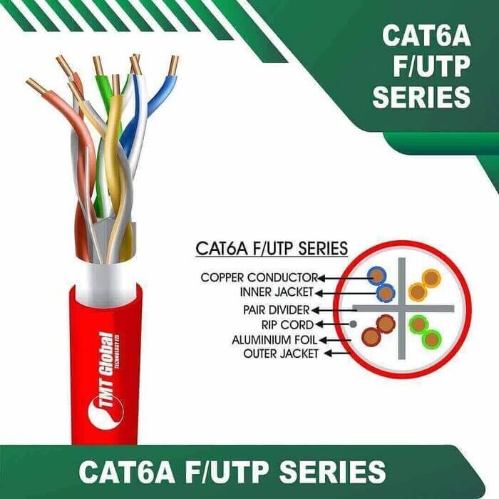Cat6a sf utp 6axx6m LSZH Cable 23 awg 4 pair 305m