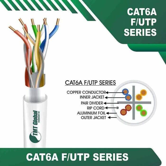 Cat6a sf utp 6axx6m LSZH Cable 23 awg 4 pair 305m