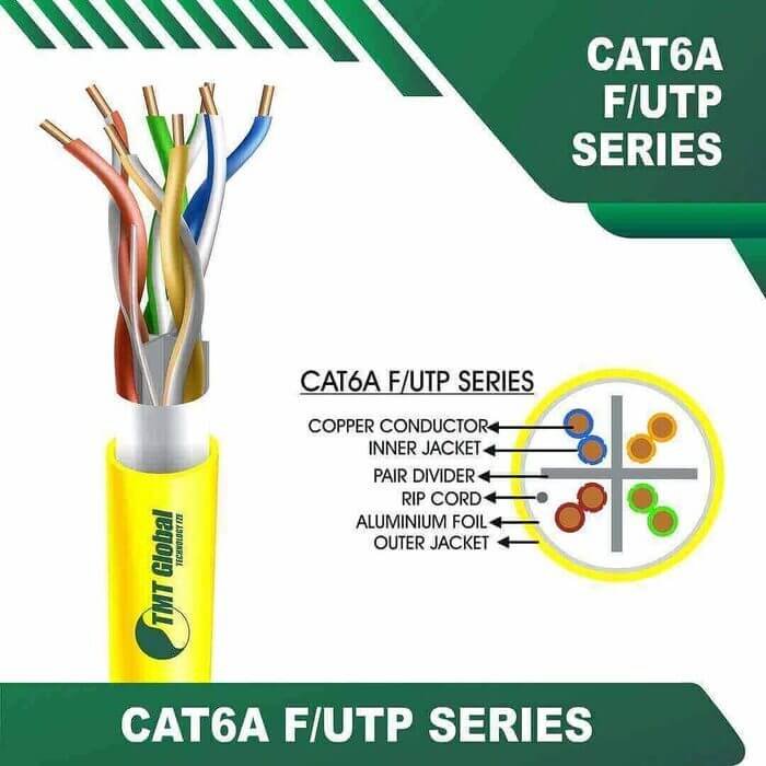 Cat6a sf utp 6axx6m LSZH Cable 23 awg 4 pair 305m