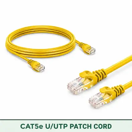 Cat5e U/UTP 5X4PMBXX Series | 24 AWG Network Patch Cord yellow color