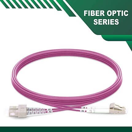 sc to lc upc duplex om4 fiber patch cord lszh multimode 1-100 meter