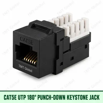 Cat5e UTP 180-degree punch-down keystone jack, TMT Global