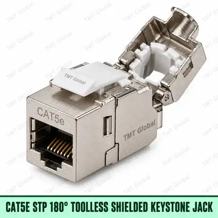 Cat5e STP 180-degree tool-less shielded keystone jack, TMT Global
