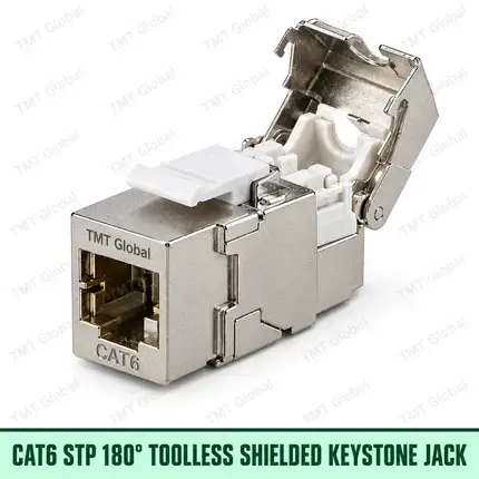 Cat6 STP 180-degree tool-less shielded keystone jack, TMT Global