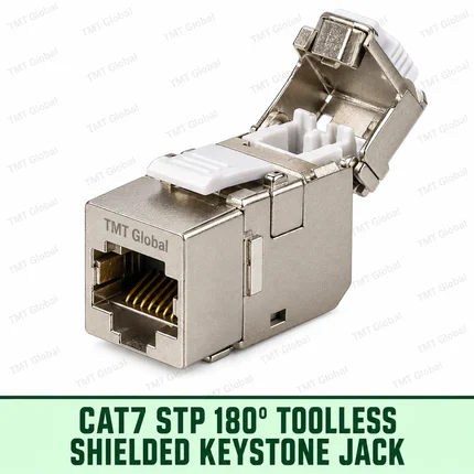 Cat7 STP 180-degree tool-less shielded keystone jack, TMT Global
