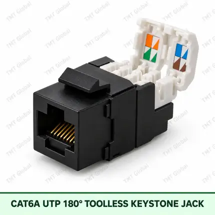 Cat6A UTP 180deg Toolless Keystone Jack by TMT Global