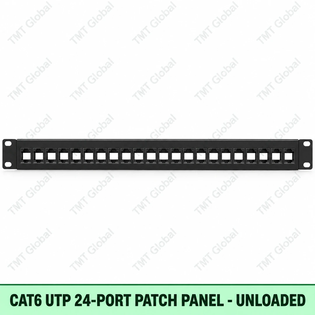 Cat6 UTP 24-Port Patch Panel Unloaded by TMT Global Cat6 UTP 24-Port Patch Panel Unloaded by TMT Global