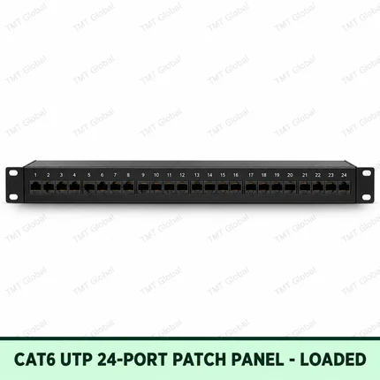 Cat6 UTP 24-Port Patch Panel Loaded by TMT Global