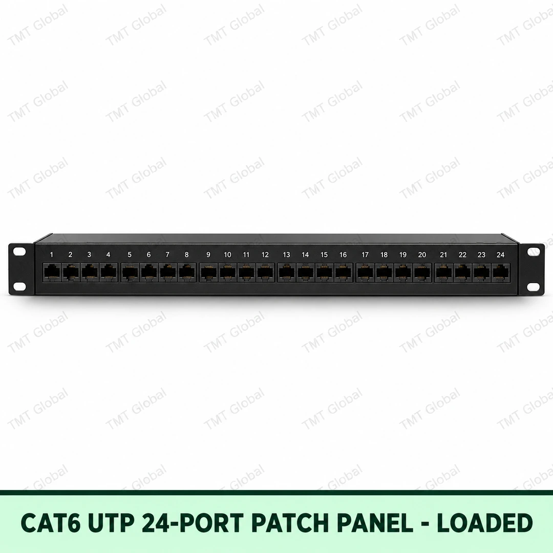 Cat6 UTP 24-Port Patch Panel Loaded by TMT Global Cat6 UTP 24-Port Patch Panel Loaded by TMT Global