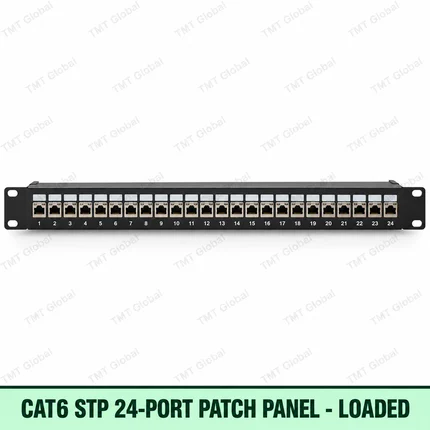 Cat6 STP 24-Port Patch Panel Loaded by TMT Global