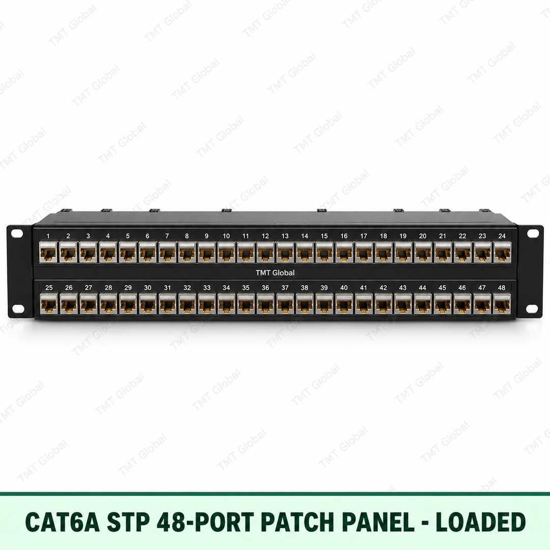 Cat6A STP 48-Port Patch Panel – Loaded Cat6A STP 48-Port Patch Panel – Loaded