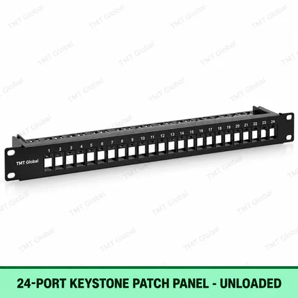 Universal 24-Port Keystone Patch Panel – Unloaded