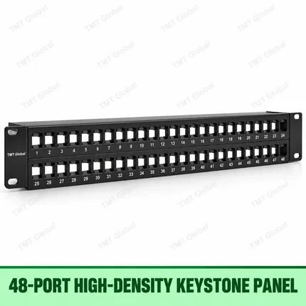 Universal 48-Port High-Density Keystone Panel – Unloaded
