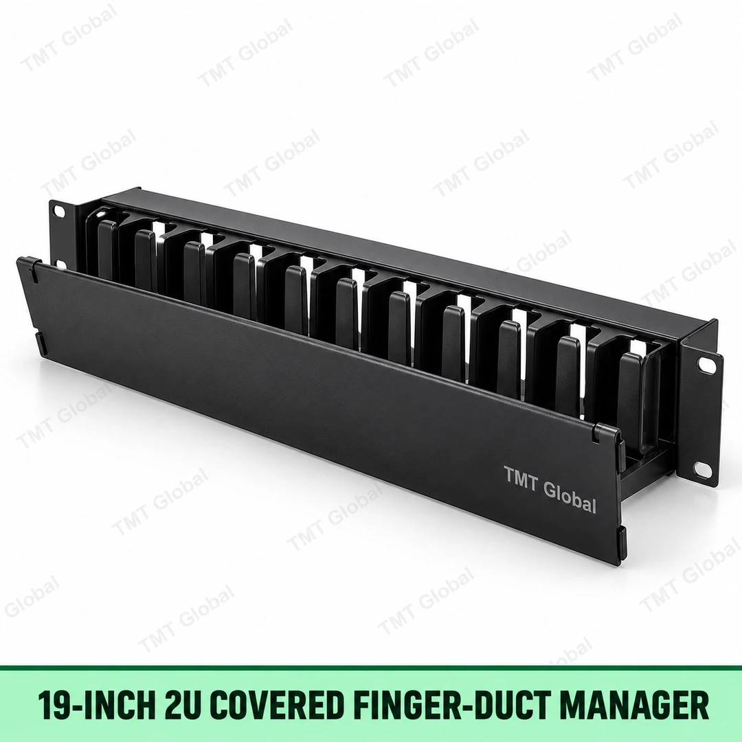 19-inch 2U covered finger duct cable manager by TMT Global 19-inch 2U covered finger duct cable manager by TMT Global