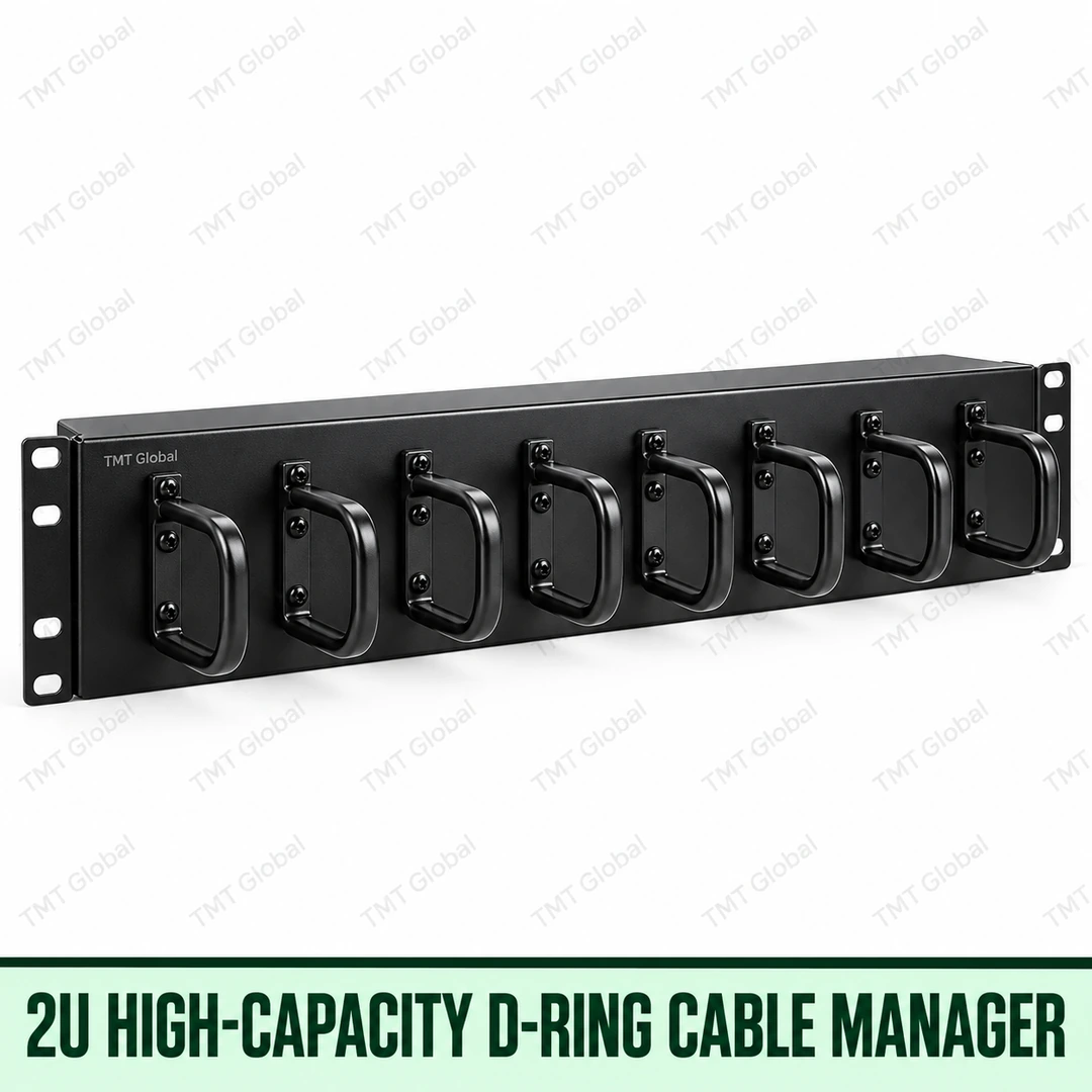 2U high-capacity D-ring cable manager, TMT Global 2U high-capacity D-ring cable manager, TMT Global