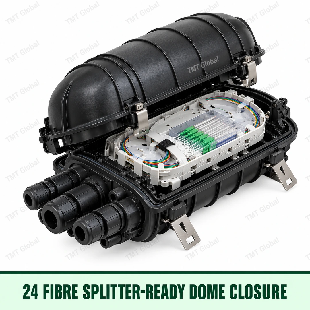 24-fibre splitter-ready dome closure, TMT Global 24-fibre splitter-ready dome closure, TMT Global