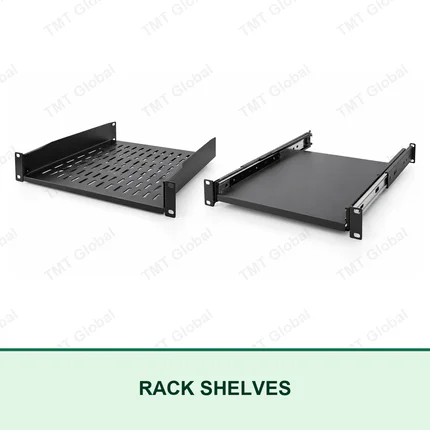 TMT Global 19-inch rack shelves including fixed vented and sliding types