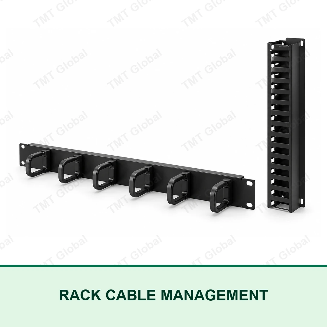 TMT Global rack cable management panel with horizontal D-rings and vertical finger duct TMT Global rack cable management panel with horizontal D-rings and vertical finger duct