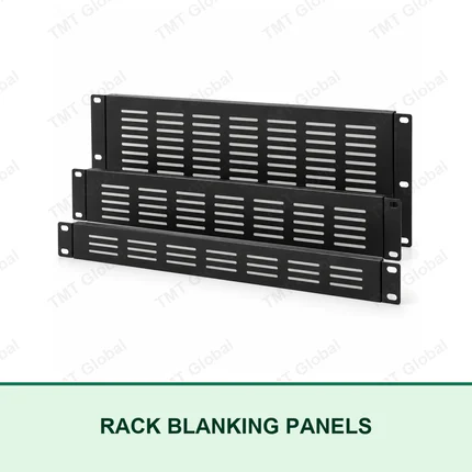 TMT Global black perforated 19-inch rack blanking panels in 1U, 2U and 3U sizes