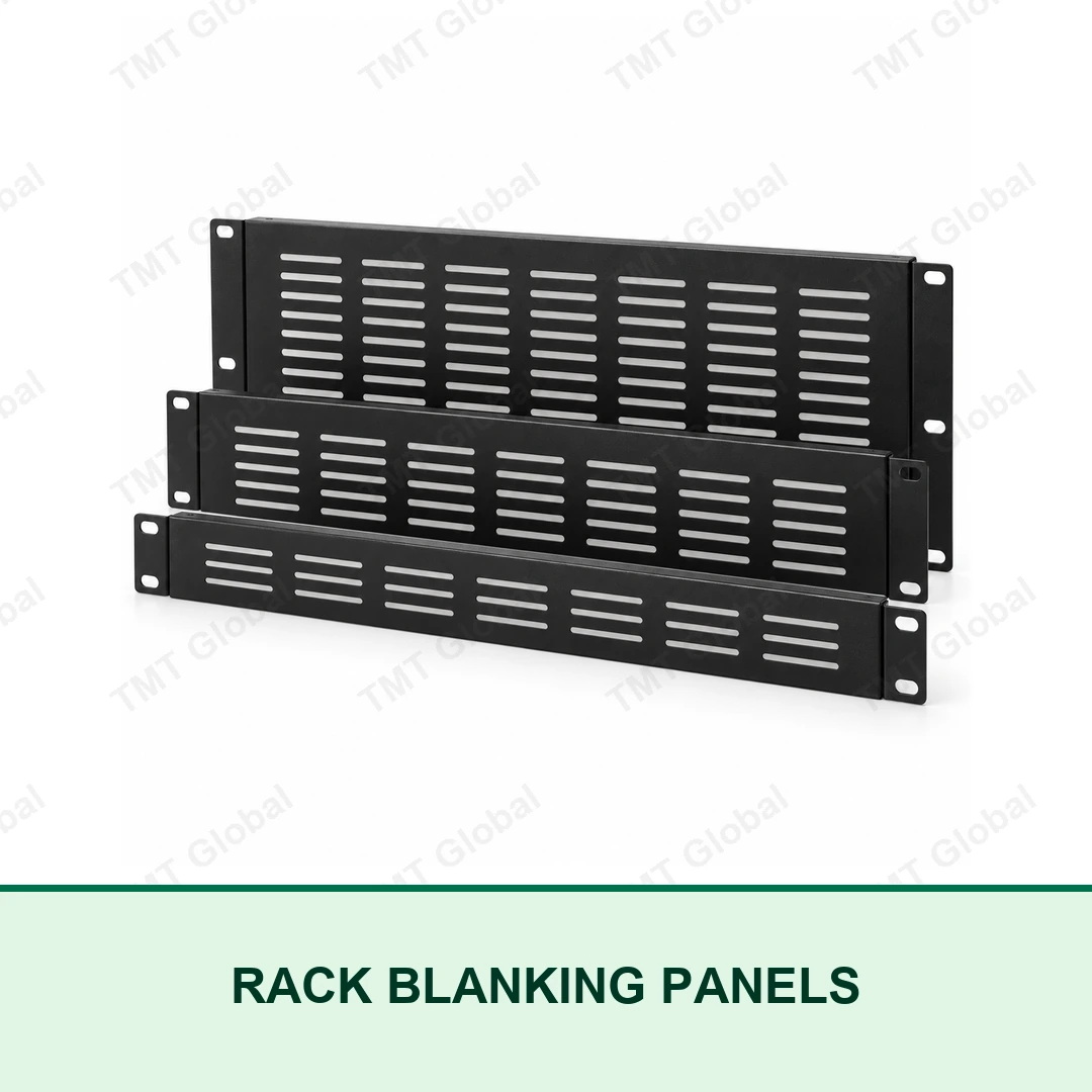 TMT Global black perforated 19-inch rack blanking panels in 1U, 2U and 3U sizes TMT Global black perforated 19-inch rack blanking panels in 1U, 2U and 3U sizes