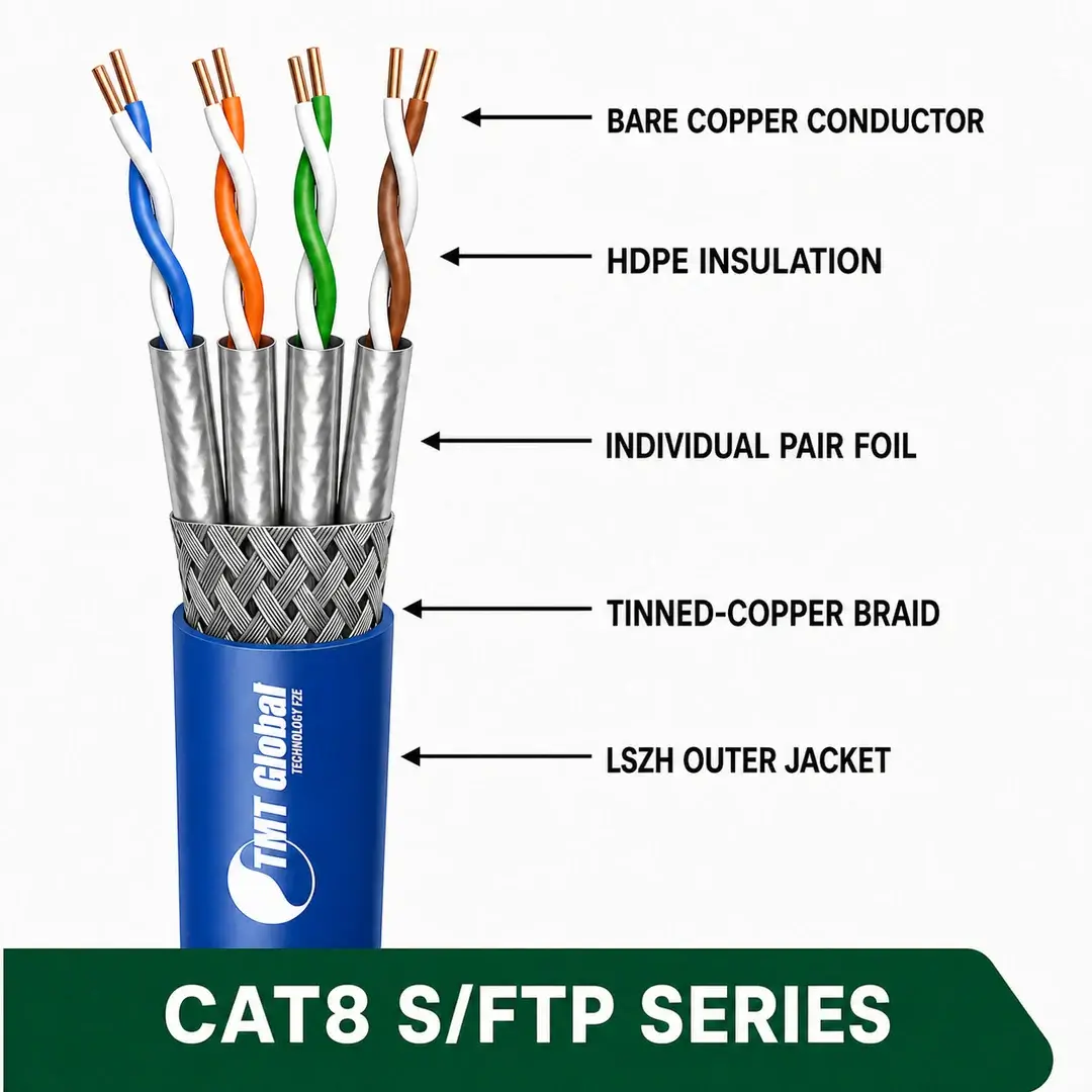 CAT8 S/FTP LSZH Network Cable 23 AWG 4 Pair 305 m – 8X539BLX Series CAT8 S/FTP LSZH Network Cable 23 AWG 4 Pair 305 m – 8X539BLX Series