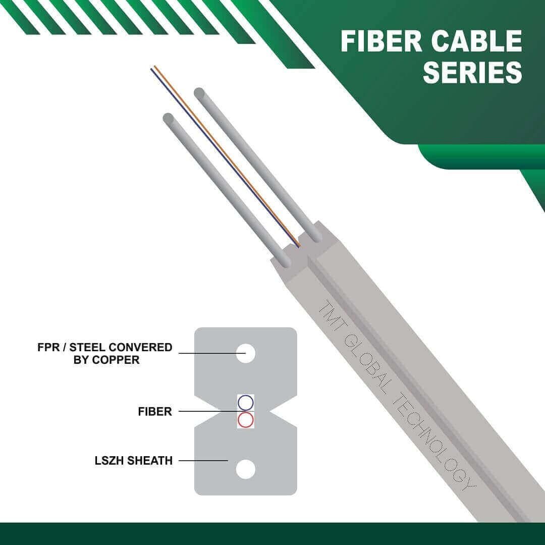 2 Core FTTH fiber optic Drop cable G 657/A1/A2 single mode 2 Core FTTH fiber optic Drop cable G 657/A1/A2 single mode