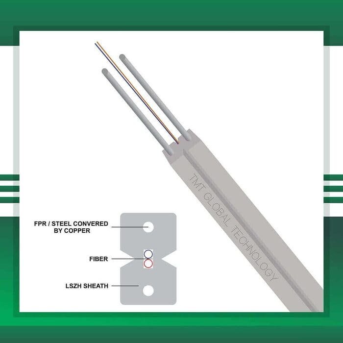 FTTH fiber optic Drop cable 2 Core single mode G.657/A1/A2