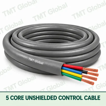 TMT Global 5 core Unshielded Control Cable, with 5 visible copper conductors; unshielded.